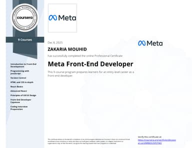 Meta Front-End Developer Professional Certificate(v.1)
