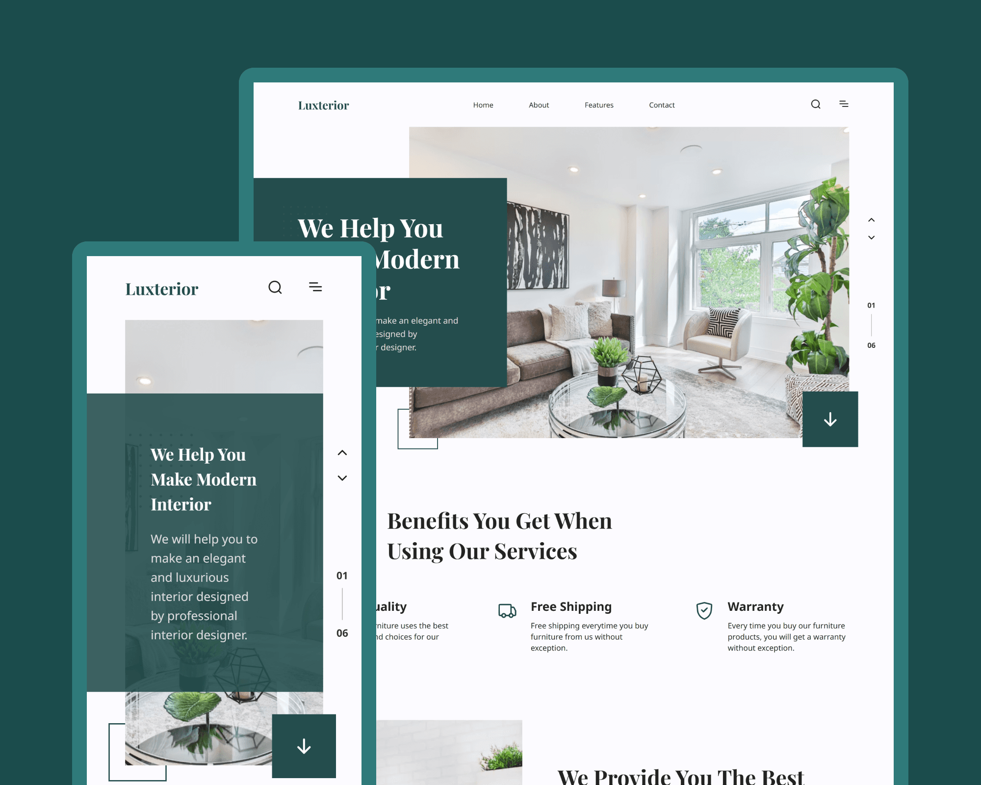 Luxterior — Interior Design Landing Page